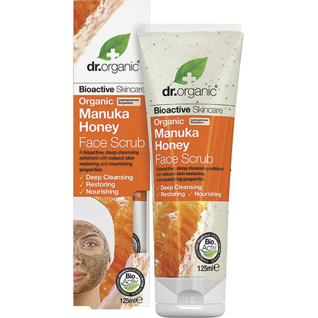 Dr Organic Face Scrub Organic Manuka Honey 125ml - Dr Earth - Skincare