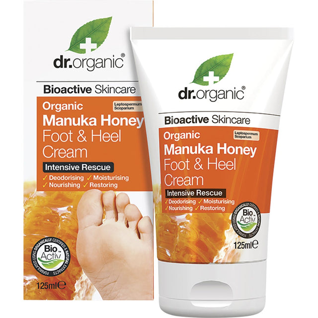 Dr Organic Foot & Heel Cream Organic Manuka Honey 125ml - Dr Earth - Bath & Body