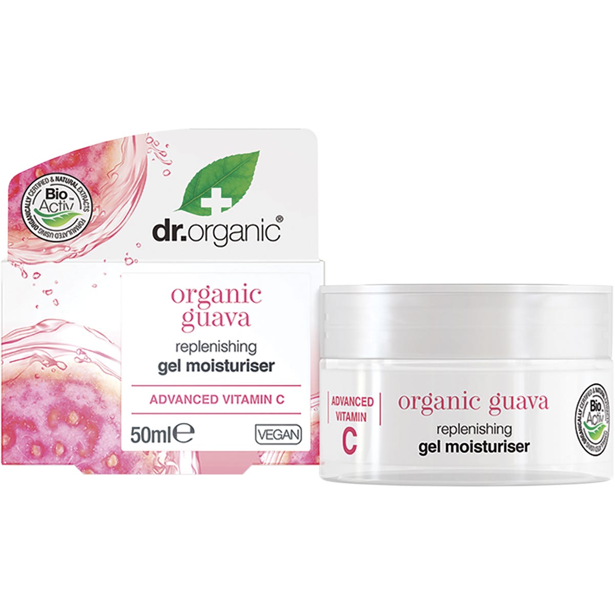 Dr Organic Gel Moisturiser Organic Guava 50ml - Dr Earth - Skincare, Bath & Body