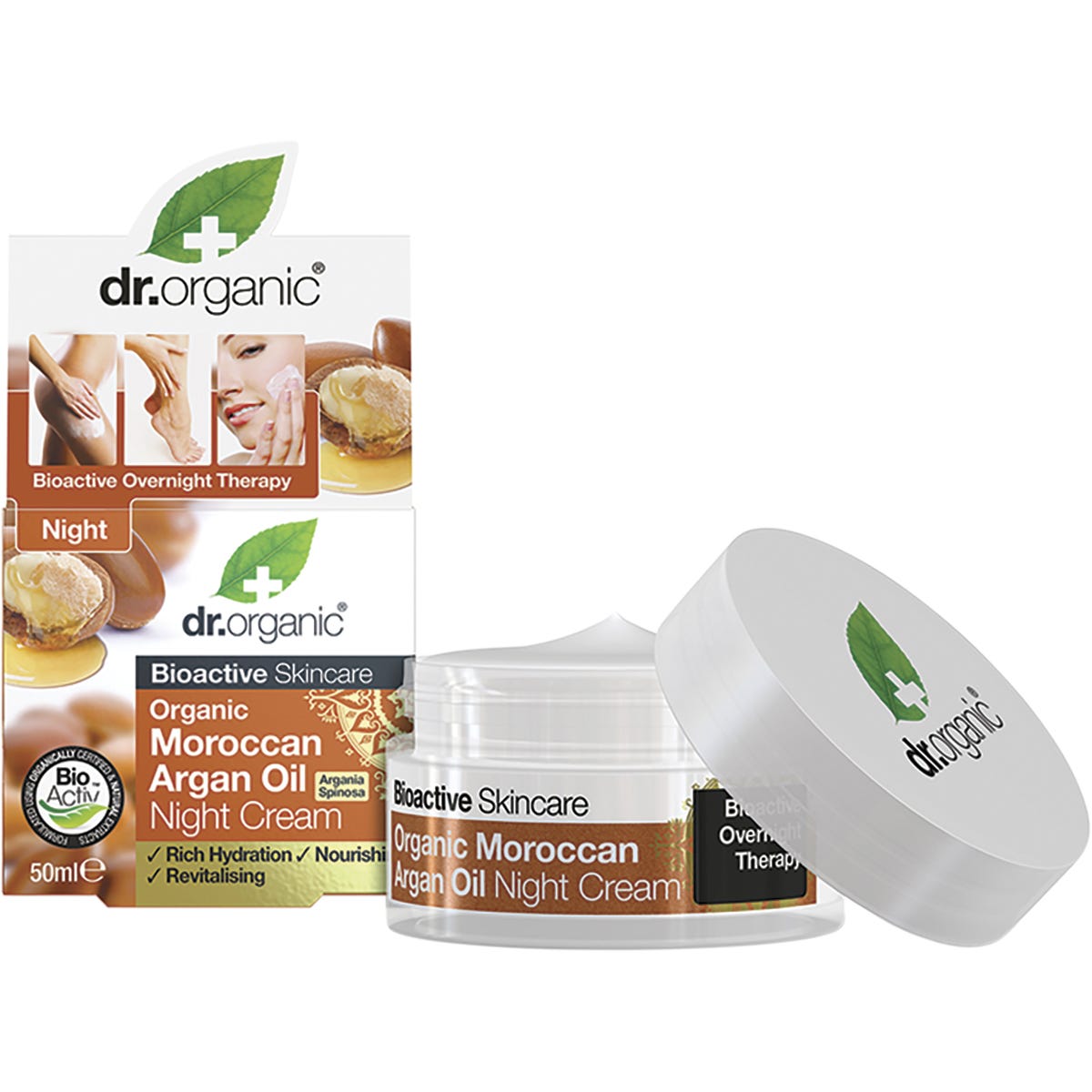 Dr Organic Night Cream Organic Moroccan Argan Oil 50ml - Dr Earth - Skincare