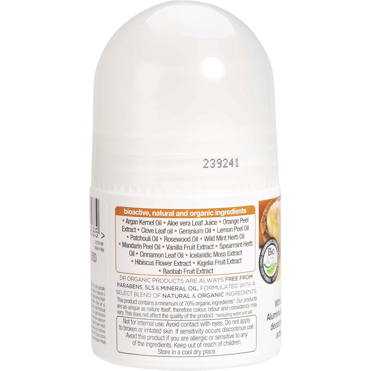 Dr Organic Roll-On Deodorant Organic Moroccan Argan Oil 50ml - Dr Earth - Bath & Body