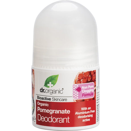 Dr Organic Roll-On Deodorant Organic Pomegranate 50ml - Dr Earth - Bath & Body