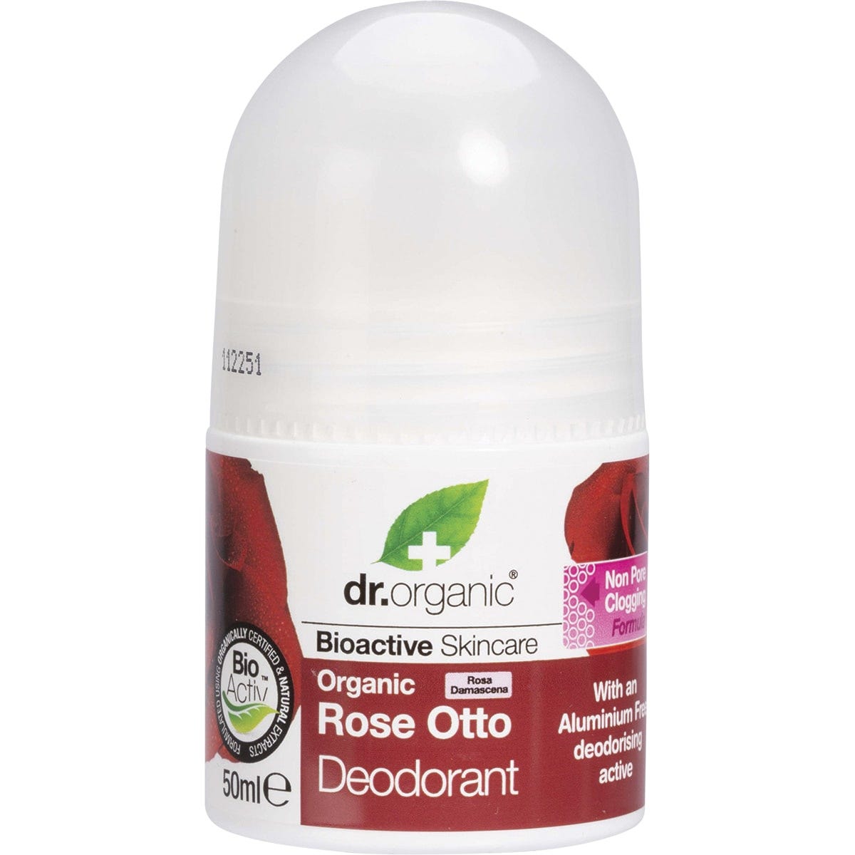 Dr Organic Roll-On Deodorant Organic Rose Otto 50ml - Dr Earth - Bath & Body