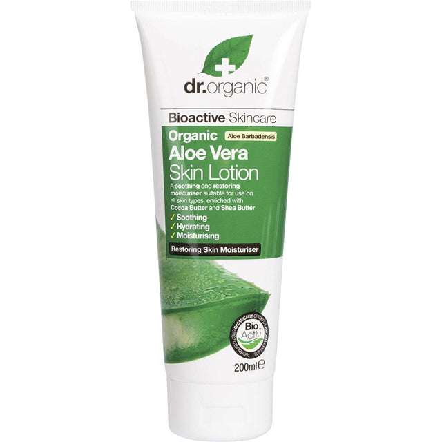 Dr Organic Skin Lotion Organic Aloe Vera 200ml - Dr Earth - Bath & Body