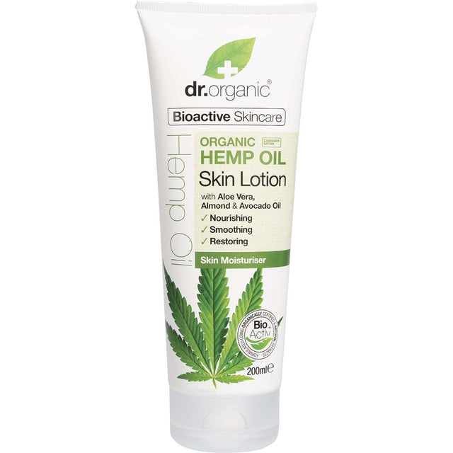 Dr Organic Skin Lotion Organic Hemp Oil 200ml - Dr Earth - Bath & Body
