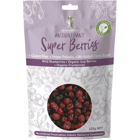 Dr Superfoods Dried Antioxidant Super Berries 125g - Dr Earth - Dried Fruits Nuts & Seeds, Berries
