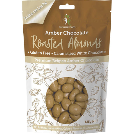 Dr Superfoods Roasted Almonds Amber Chocolate 125g - Dr Earth - Chocolate & Carob