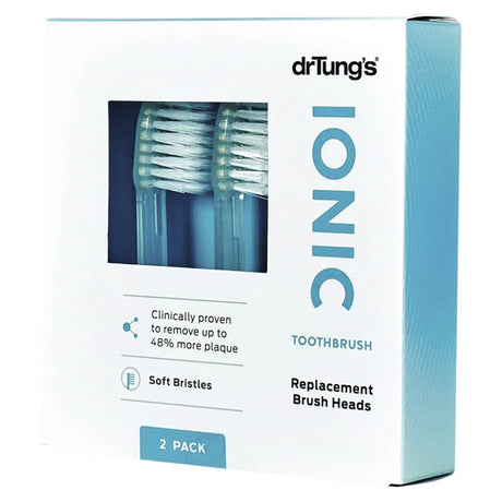 Dr Tung's Ionic Toothbrush Soft Replacement Heads 2pk - Dr Earth - Oral Care
