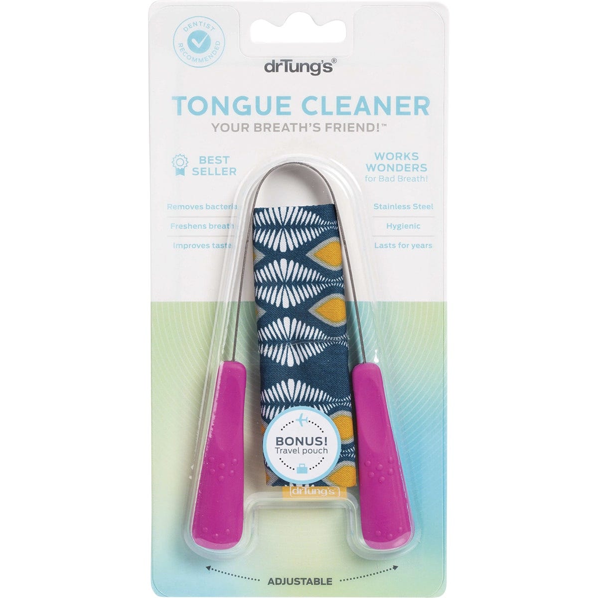 Dr Tung's Tongue Cleaner Stainless Steel (Colour May Vary) - Dr Earth - Oral Care