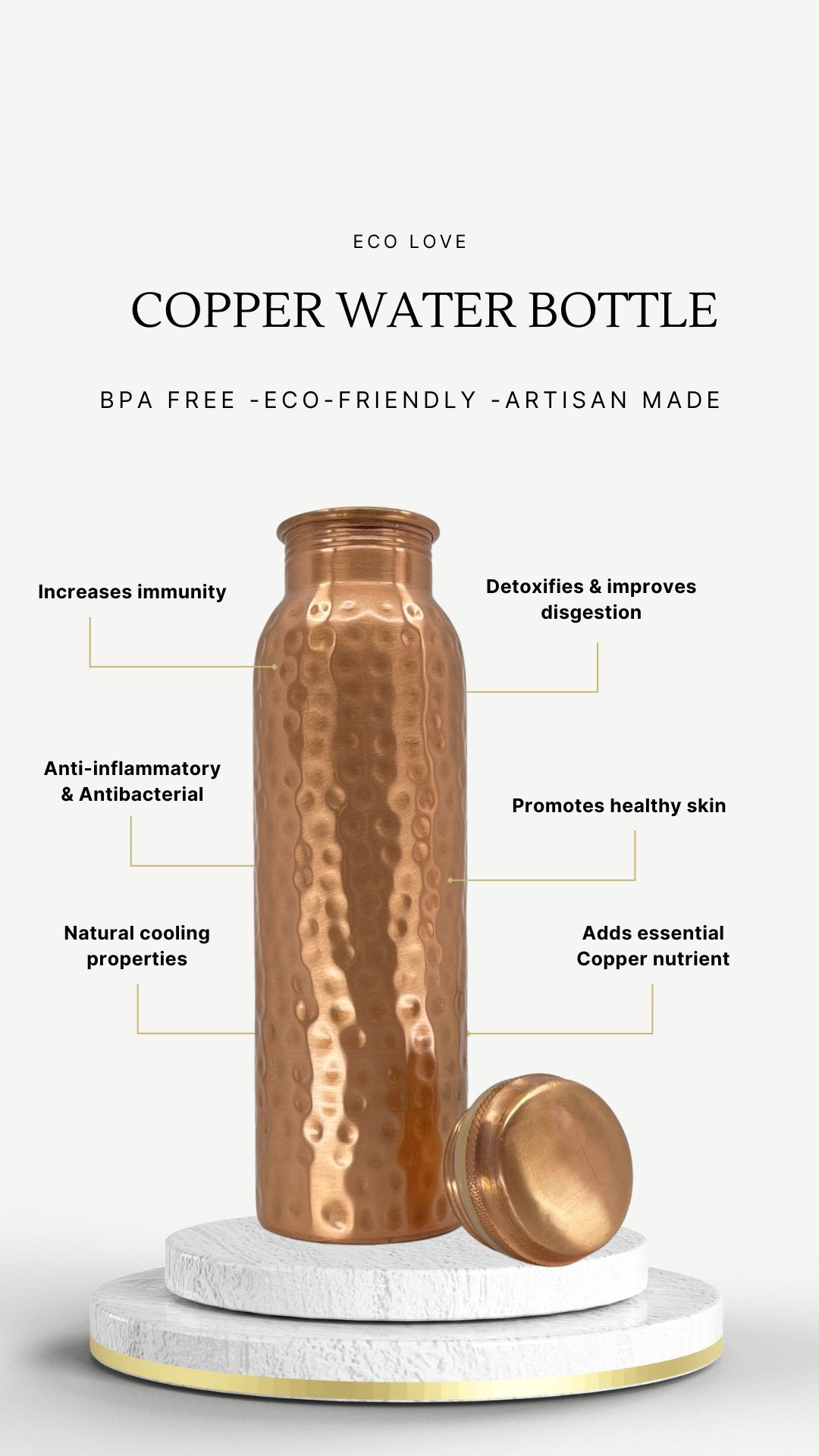 ECOLOVE PURE COPPER BOTTLES - Dr Earth -