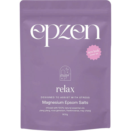 Epzen Magnesium Epsom Salts Relax 900g - Dr Earth - Bath & Body, Magnesium & Salts, Sleep & Relax