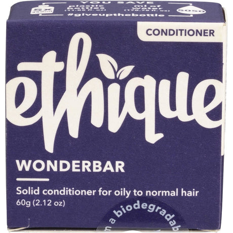 Ethique Solid Conditioner Bar Wonderbar Oily or Normal Hair 60g - Dr Earth - Hair Care