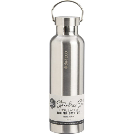 Ever Eco Insulated Stainless Steel Bottle Brushed Stainless 750ml - Dr Earth - Water Bottles