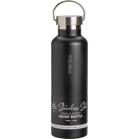 Ever Eco Insulated Stainless Steel Bottle Onyx 750ml - Dr Earth - Water Bottles