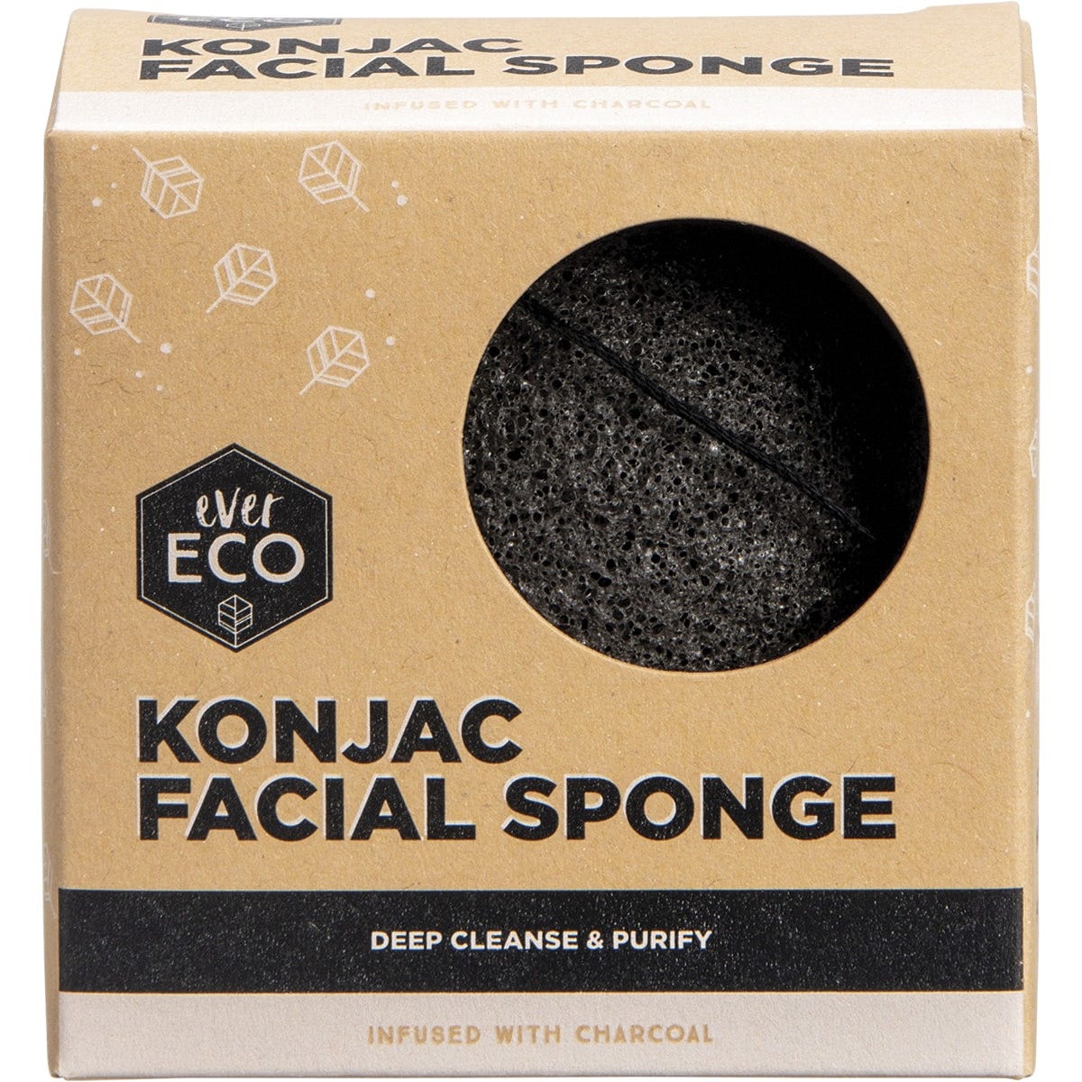 Ever Eco Konjac Facial Sponge Charcoal - Dr Earth - Skincare