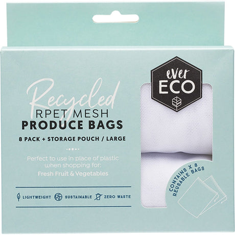 Ever Eco Reusable Produce Bags Recycled Polyester Mesh 8pk - Dr Earth - Reusable Bags