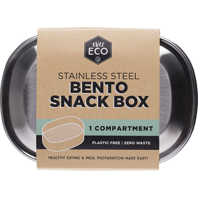 Ever Eco Stainless Steel Bento Snack Box 1 Compartment 580ml - Dr Earth - Food Storage