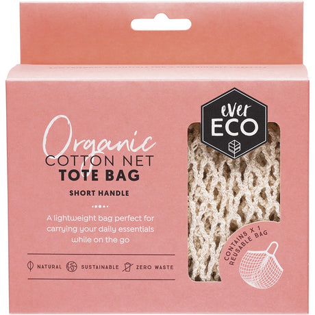 Ever Eco Tote Bag Short Handle Organic Cotton Net - Dr Earth - Reusable Bags