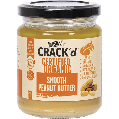 Every Bit Organic Raw Crack'd Smooth Peanut Butter 250g - Dr Earth - Spreads