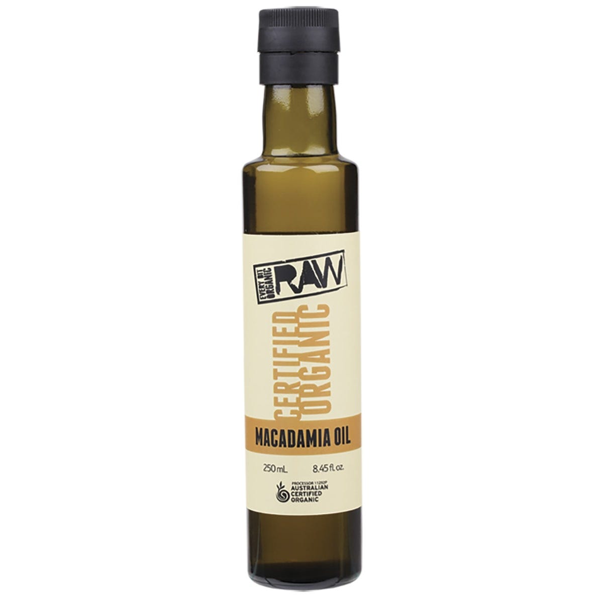 Every Bit Organic Raw Macadamia Oil Extra Virgin Cold Pressed Unrefined 250ml - Dr Earth - Oil & Ghee