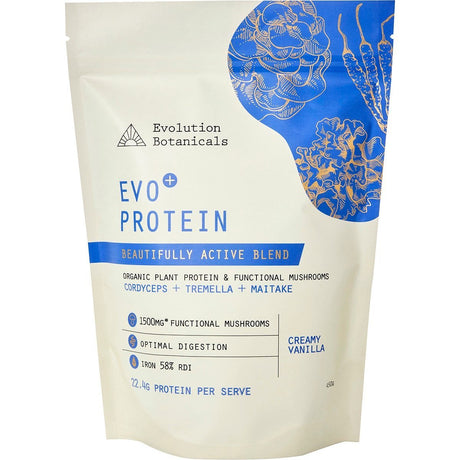 Evolution Botanicals EVO Protein Beautifully Active Blend Creamy Vanilla 450g - Dr Earth - Mushrooms, Nutrition