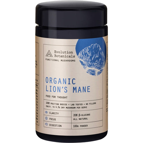 Evolution Botanicals Organic Lion's Mane Food For Thought 100g - Dr Earth - Drinks, Mushrooms