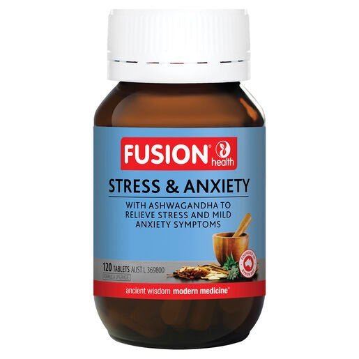 Fusion Health Stress & Anxiety 120 Tablets - Dr Earth - Supplements, Fusion Health