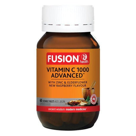 Fusion Health Vitamin C 1000 Advanced 60 Chewable Tablets - Dr Earth - Supplements, Fusion Health, Hair Skin & Nails