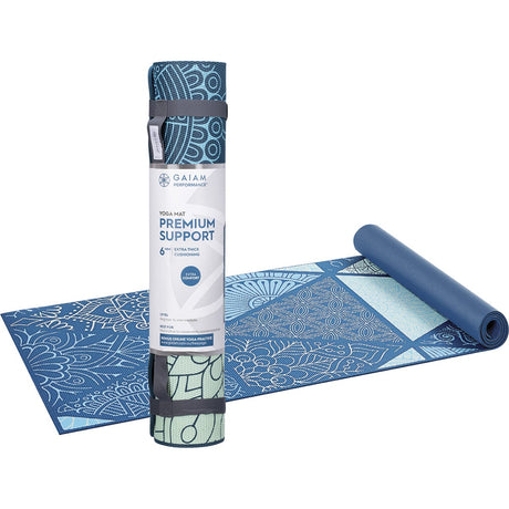 Gaiam Yoga Mat Premium Support 6mm Sea Glass 61cm x 173cm - Dr Earth - Accessories