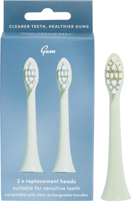 Gem Electric Toothbrush Replacement Heads Mint 2pk - Dr Earth - Oral Care