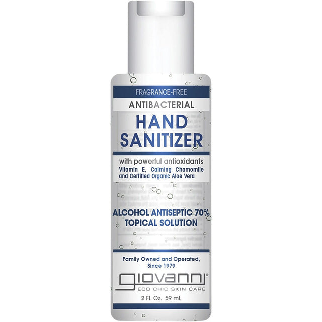 Giovanni Antibacterial Hand Sanitizer Alcohol Antiseptic 70% 59ml - Dr Earth - Bath & Body