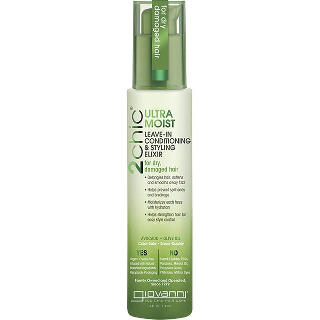 Giovanni Leave in Conditioner 2chic Ultra Moist Damaged Hair 118ml - Dr Earth - Hair Care