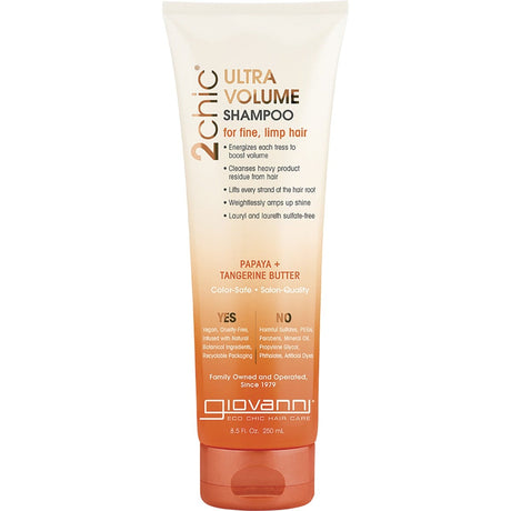 Giovanni Shampoo 2chic Ultra Volume Fine, Limp Hair 250ml - Dr Earth - Hair Care