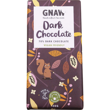Gnaw Chocolate Handcrafted Dark Chocolate 70% 100g - Dr Earth - Chocolate & Carob