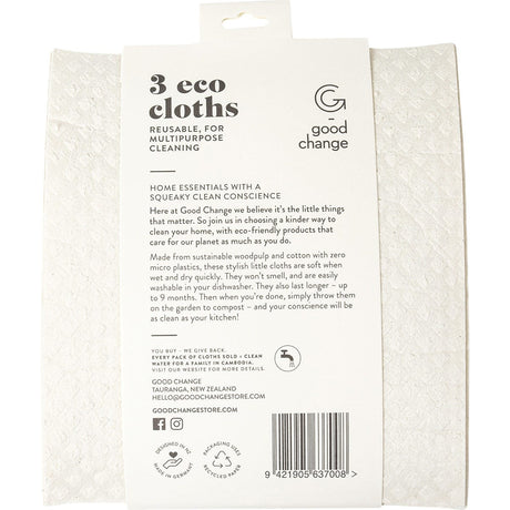 Good Change Store Eco Cloth Medium 3pk - Dr Earth - Cleaning