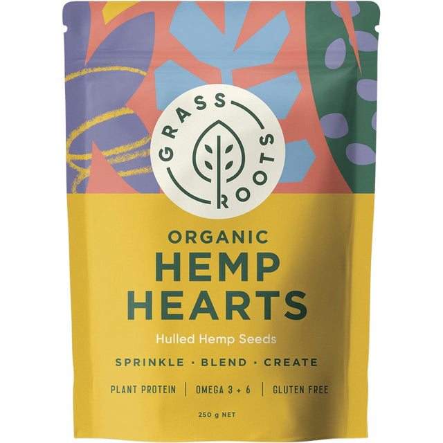 Grass Roots Organic Hemp Hearts Hulled Hemp Seeds 250g - Dr Earth - Hemp