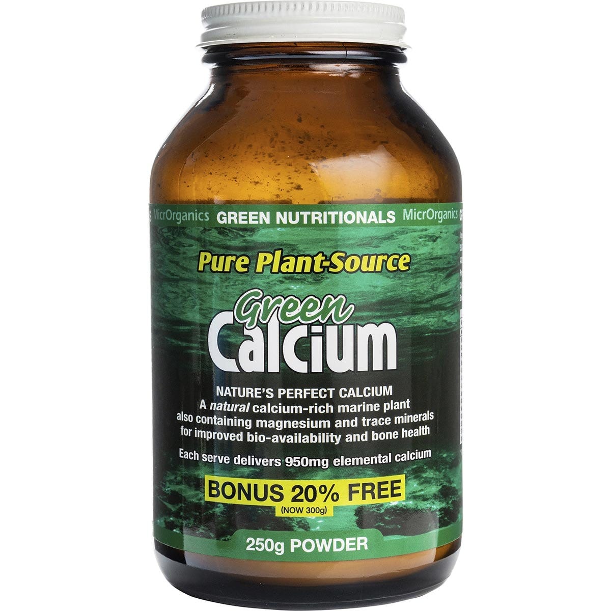 Green Nutritionals Green Calcium Powder 950mg 250g - Dr Earth - Supplements