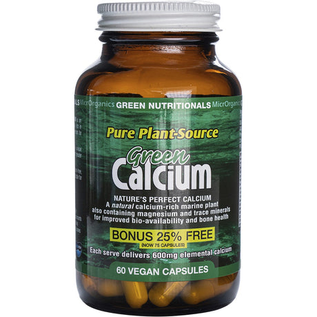 Green Nutritionals Green Calcium Vegan Capsules 600mg 60 Caps - Dr Earth - Supplements