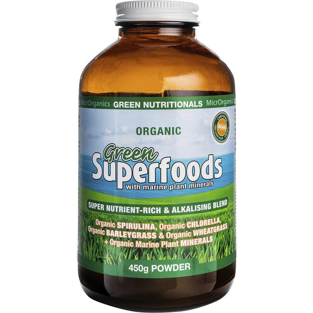 Green Nutritionals Organic Green Superfoods Powder 450g - Dr Earth - Greens