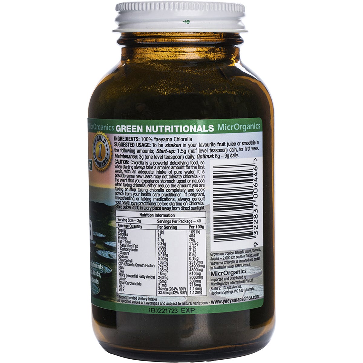 Green Nutritionals Yaeyama Pacifica Chlorella Powder 120g - Dr Earth - Greens