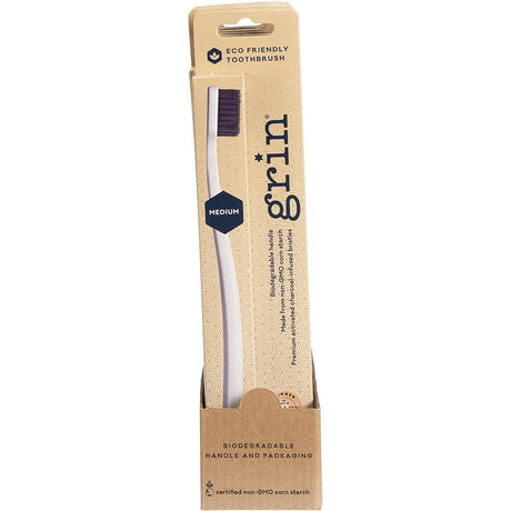 Grin Biodegradable Toothbrush Medium Ivory Desert 8 - Dr Earth - Oral Care