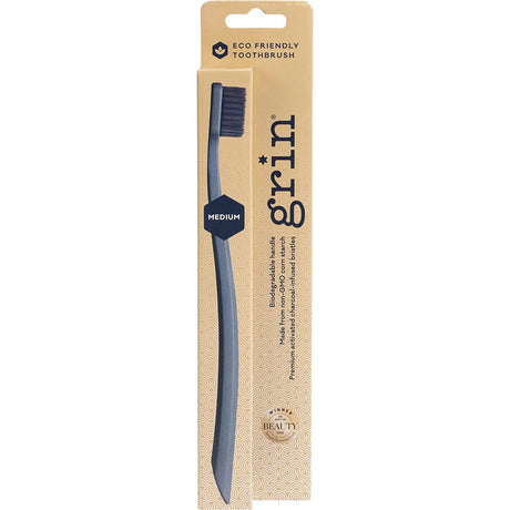 Grin Biodegradable Toothbrush Medium Navy Blue 8 - Dr Earth - Oral Care