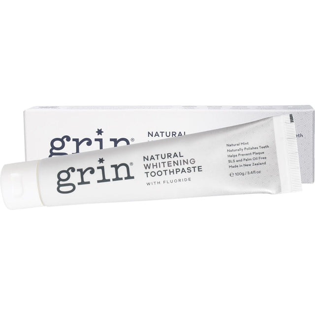 Grin Toothpaste Whitening with Fluoride 100g - Dr Earth - Oral Care