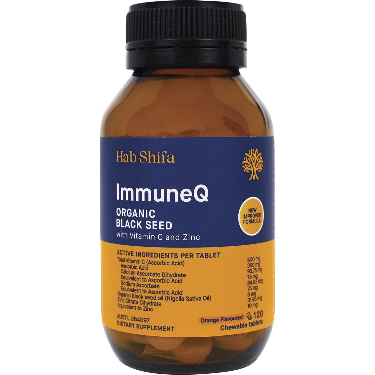 Hab Shifa ImmuneQ Organic Black Seed Tablets 120 Tabs - Dr Earth - Immune Support