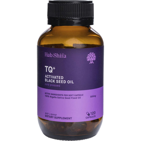 Hab Shifa TQ+ Activated Black Seed Oil Vegecapsules 120 Caps - Dr Earth - Immune Support