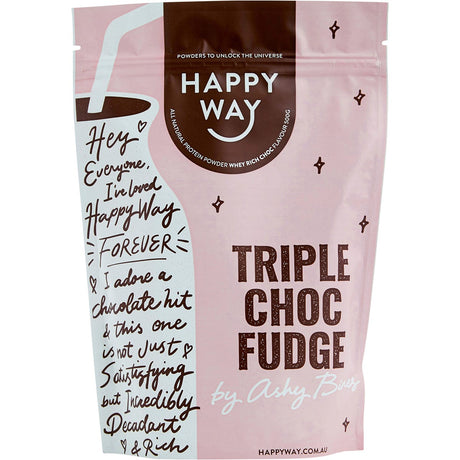Happy Way Ashy Bines Whey Protein Powder Triple Choc Fudge 500g - Dr Earth - Nutrition