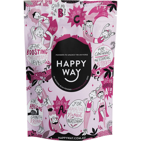 Happy Way BCAA Powder Raspberry 300g - Dr Earth - Nutrition