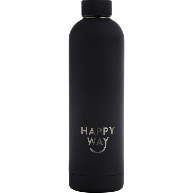 Happy Way Insulated Stainless Steel Bottle Black Matte 750ml - Dr Earth - Water Bottles