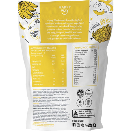 Happy Way Whey Protein Powder Banana 60g - Dr Earth - Nutrition