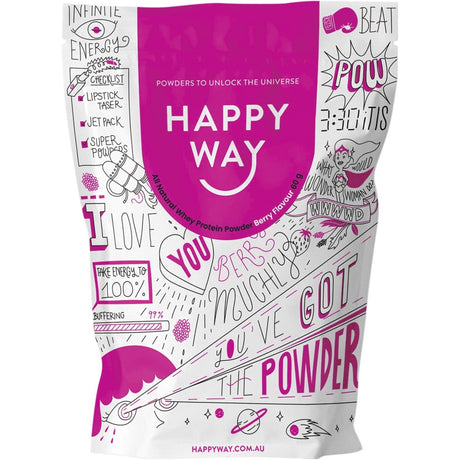 Happy Way Whey Protein Powder Berry 60g - Dr Earth - Nutrition